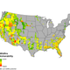 Here are the communities that face higher vulnerability to wildfires, marked by warmer reds and oranges.